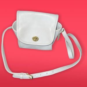 COACH Vintage white mini leather crossbody